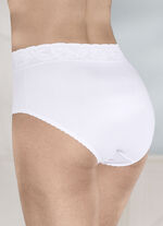 Fünferpack Slips mit Elastikspitzenbund 