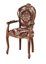 Esszimmer-St&uuml;hle oder Sessel in Nussbaum ROT GEMUSTERT