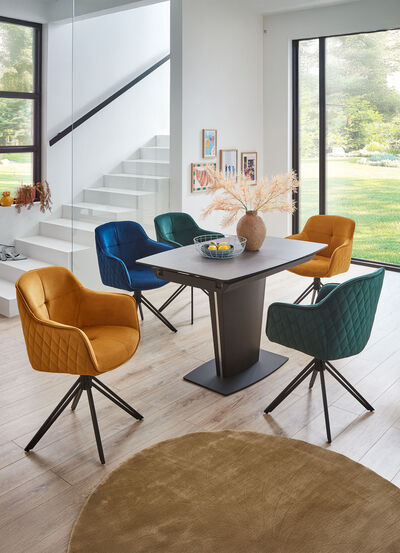 Drehbare Armlehnenst&uuml;hle mit Samtbezug, 2er-Set 