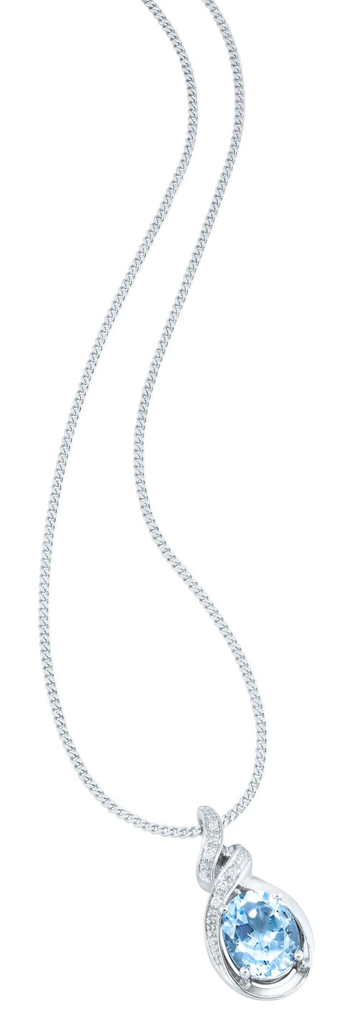 Moderner Anh&auml;nger mit Blautopas und echt Wei&szlig;topas 