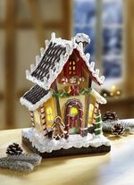 Beleuchtetes Lebkuchenhaus 