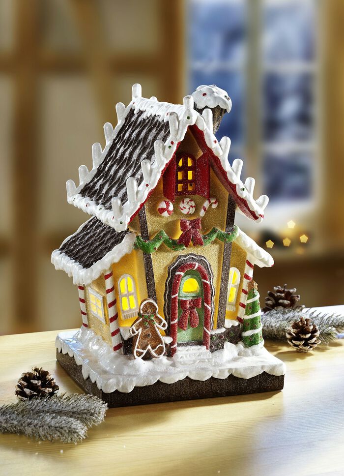 Beleuchtetes Lebkuchenhaus 