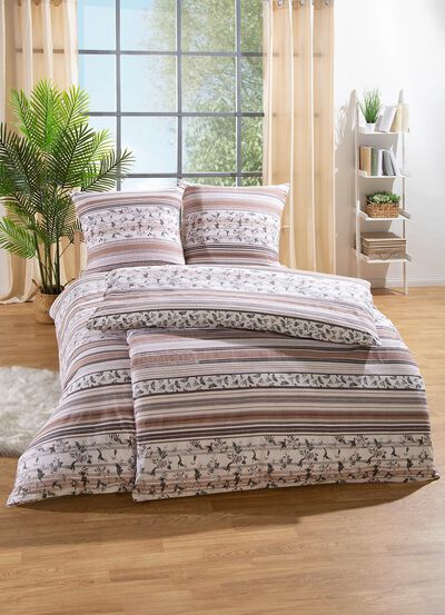 Beidseitig bedruckte Bettwäsche-Garnitur von Janine 