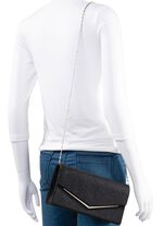 Abendtasche mit abnehmbarer Kette SCHWARZ