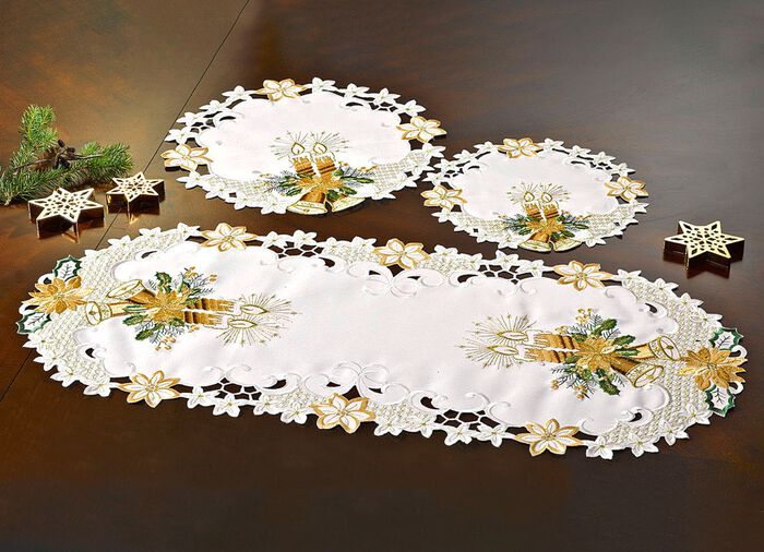 Tisch- und Raumdekoration mit Kerzen- und Glocken-Motive SEKT