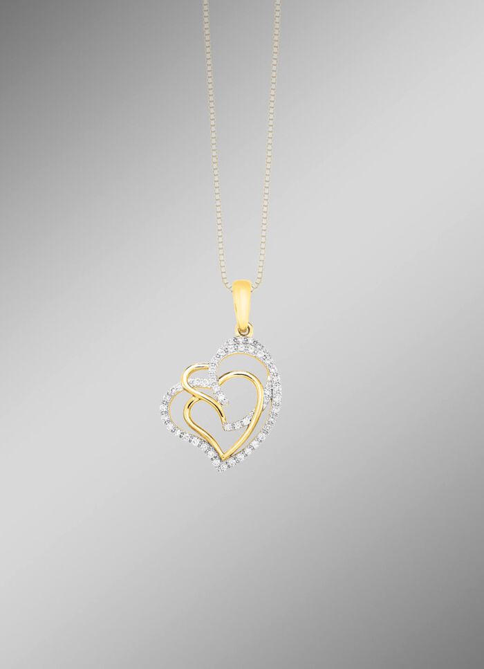 Herz-Anh&auml;nger mit 45 Diamanten 