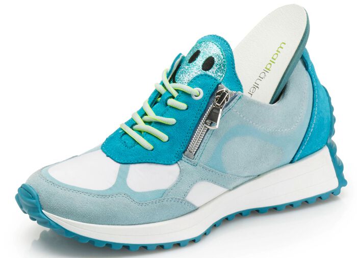 Waldl&auml;ufer Sneaker mit frecher Glitzer-Applikation T&Uuml;RKIS