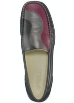 Mokassin-Slipper aus Chevreau-Nappaleder SCHWARZ-BUNT