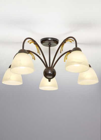 Deckenleuchte mit Gestell aus Eisen 