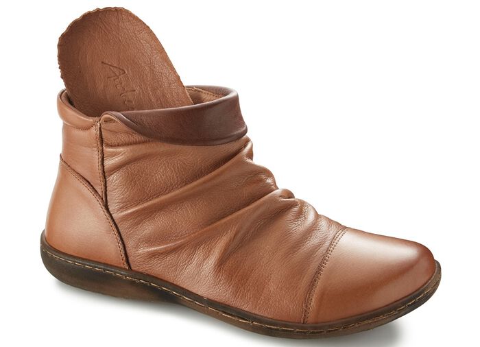 Bootie mit umschlagbarem Kragen COGNAC-MARONE