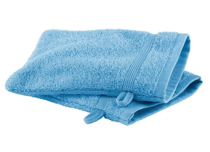 Kuschelige Frottier-Serie mit Bord&uuml;re BLAU