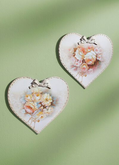 Wandbilder in Herzform, 2er-Set 