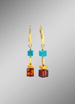 Ohrringe mit Bernstein und T&uuml;rkis 