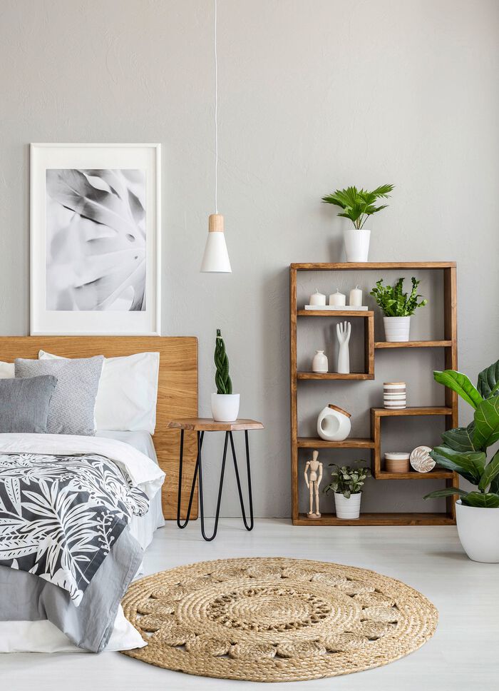 Boho Teppich,  handgeflochten 