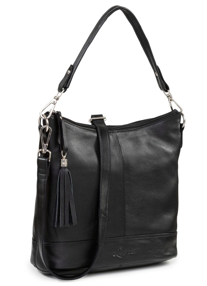 Laurina, Tasche, Damen, mit verstellbarem, abnehmbarem Umh&auml;ngeriemen SCHWARZ