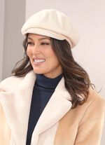 Seeberger, Damen-Ballonmütze mit schmalem Schirm WOLLWEISS