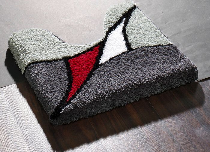 Badgarnitur f&uuml;r Fu&szlig;bodenheizung geeignet GRAU-ROT