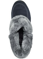 ELENA EDEN Hausschuh mit echtem Lammfellfutter MARINE-HELLGRAU