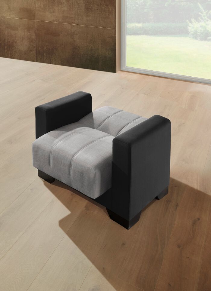 Moderne Polsterm&ouml;bel mit Bonnellfederkern SCHWARZ-SILBER