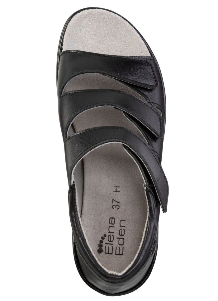 ELENA EDEN Sandale aus teilweise schimmerndem Nappaleder SCHWARZ