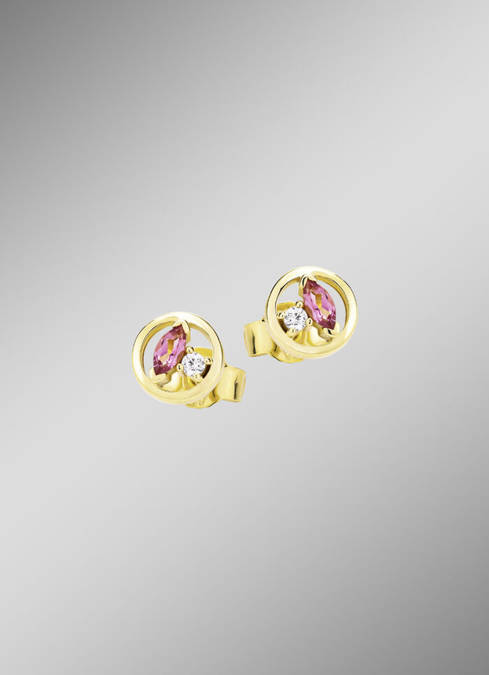 Ohrstecker mit Edelsteinen und synth. Zirkonia 