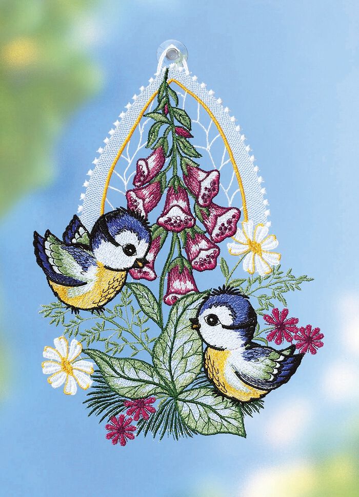 Fensterbild mit sommerlichen Blumen-Motiv 