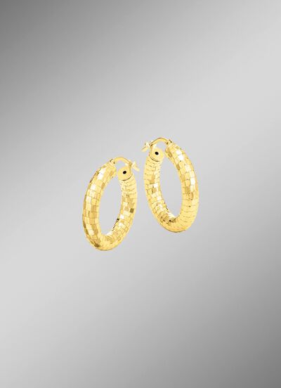 Facettierte Creolen aus vergoldetem Silber 