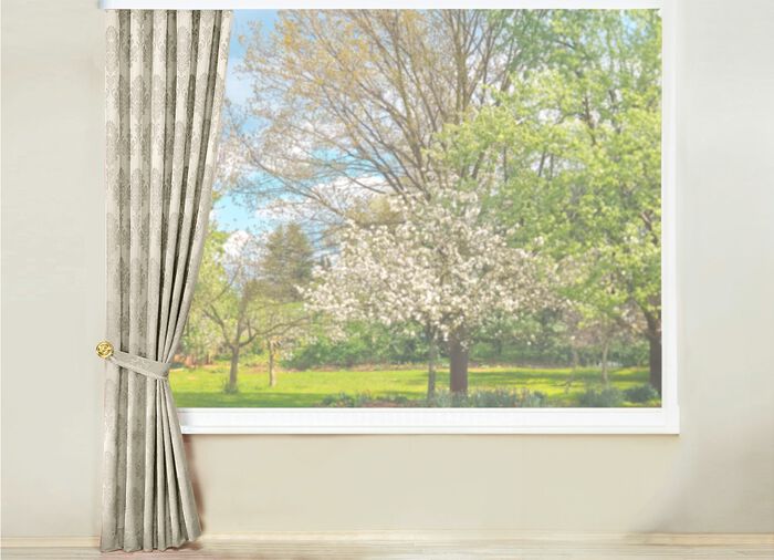 Jacquard-&Uuml;bergardine mit Universalschienenband 