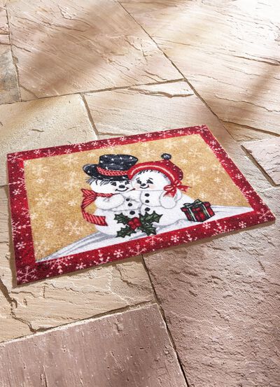 Fußmatte mit Schneemann-Motiv 