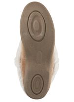 ELENA EDEN Hausschuh mit echtem Lammfellfutter TAUPE-ECRU