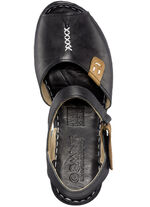 Gemini Sandalette aus schattiertem Rind-Nappaleder SCHWARZ-COGNAC