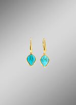 Vergoldete Ohrringe mit T&uuml;rkis 