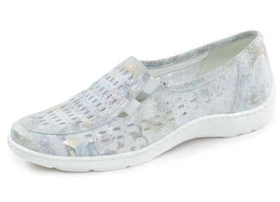 Waldläufer, sommerliche Damen-Slipper, Weite H, mit herausnehmbarem Fußbett 