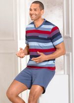 Zweierpack Shortys mit V-Ausschnitt und Brusttasche in Ringeldessin 