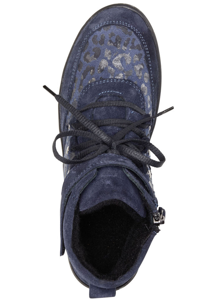 ELENA EDEN Schnür-Bootie aus Veloursleder MARINE