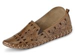 Gemini, sommerliche Damen-Slipper, Weite G, mit herausnehmbarem Fu&szlig;bett COGNAC