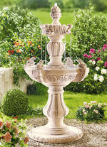 Außenbrunnen aus echtem Steinguss BEIGE