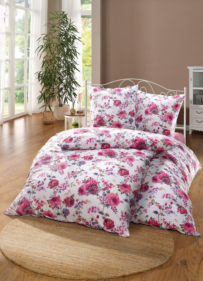 Bügelfreie Bettwäsche aus Mako-Soft-Seersucker MULTICOLOR