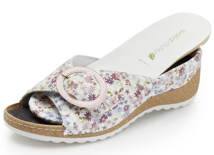 Waldläufer Pantolette mit Zierschließe ECRU-BUNT