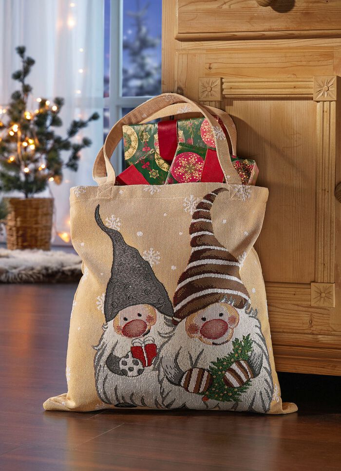 Gobelin-Tasche mit Wichtel-Motiv 