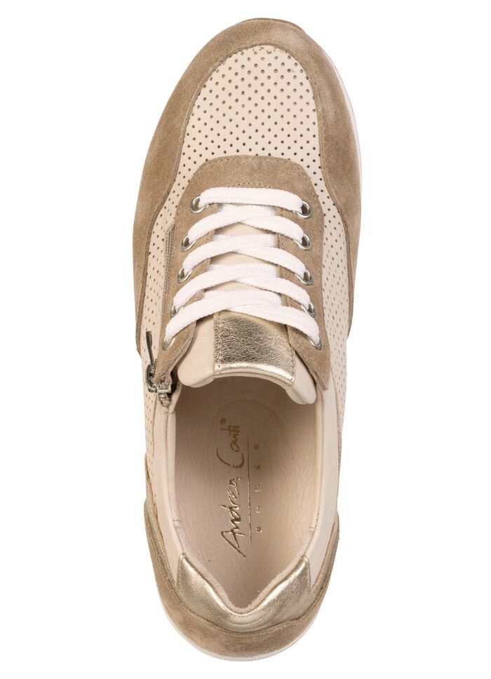 Andrea Conti, sommerliche Damen-Sneaker, Weite G, mit herausnehmbarem Fußbett BEIGE-TAUPE