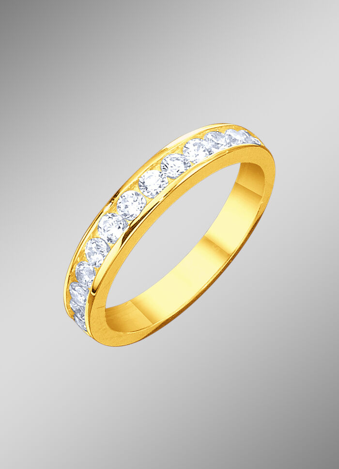 Feiner Damenring mit synth. Zirkonia 