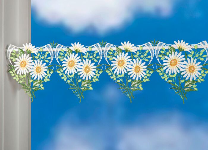 Stangendekoration aus echter Plauener Spitze 