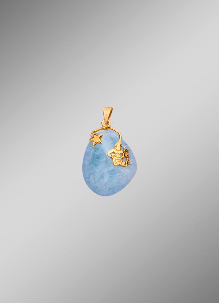 Sternzeichen-Anh&auml;nger mit echten Monats-Edelsteinen 