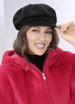 Elegante Damen-Ballonmütze, mit rückwärtigem Elastikeinsatz SCHWARZ