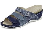 Mubb, bequeme Damen-Pantoletten, Weite H, mit herausnehmbarem Fußbett BLAU