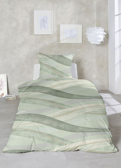 Bügelleichte Feinbiber Bettwäsche-Garnitur 