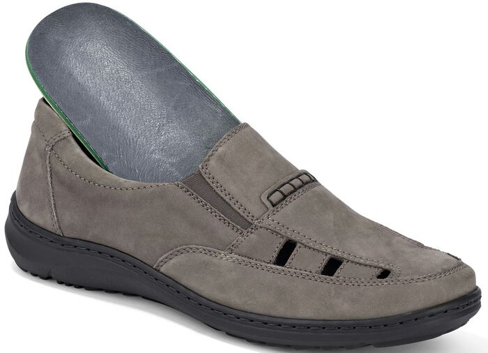 Waldläufer Slipper mit seitlichen Gummizügen GRAFIT