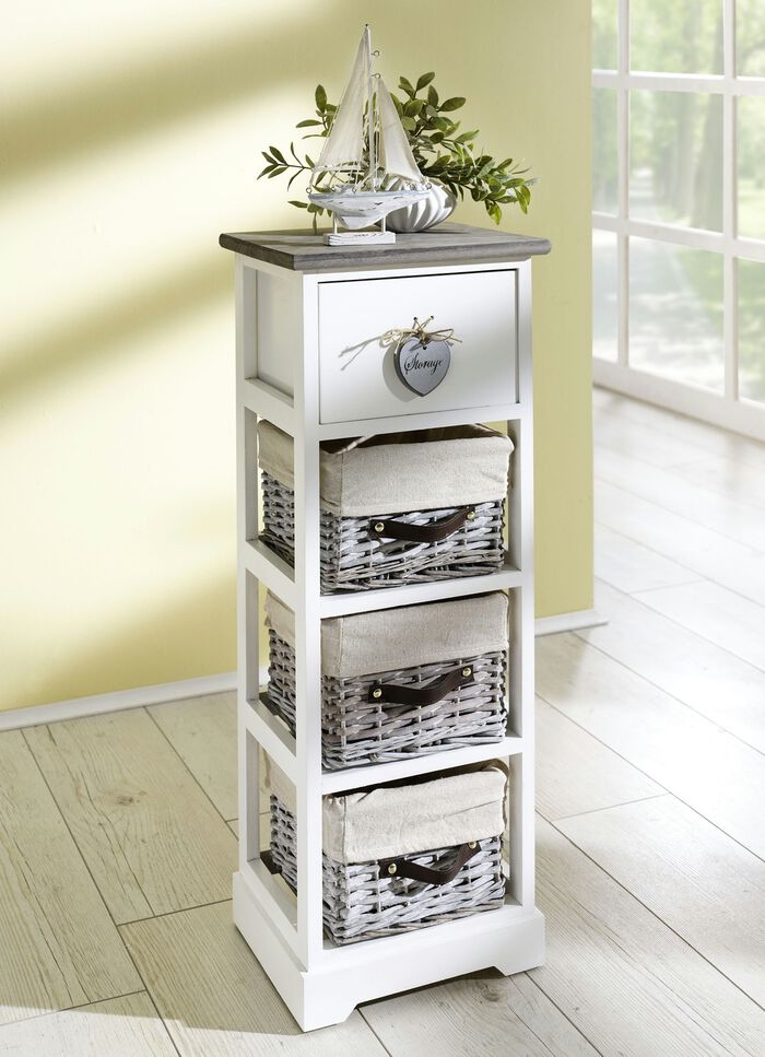 Kommode aus Massivholz mit eingearbeiteten Gebrauchsspuren ANTIK-CREME