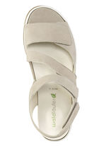 Waldläufer, bequeme Damen-Sandalen, Weite H, mit herausnehmbarem Fußbett BEIGE